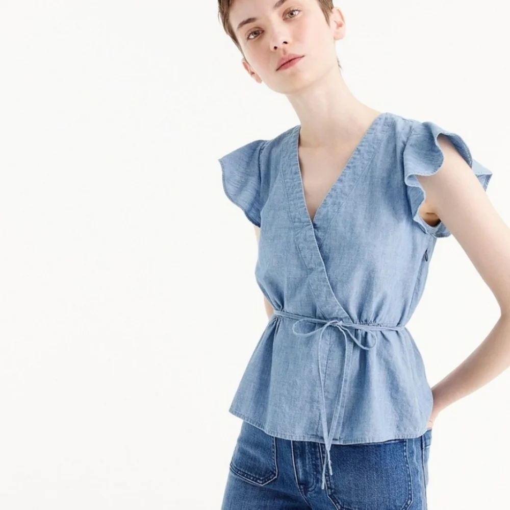 J. By J. Crew Chambray Blue top Size 00